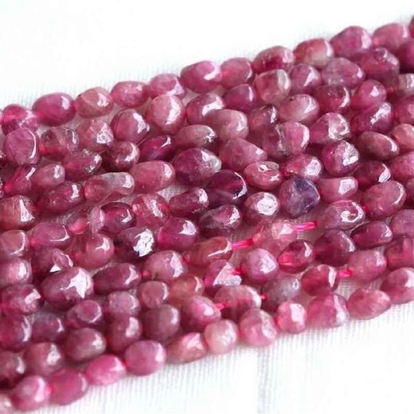 Rabatt hochwertige natürliche echte rosa Turmaline Nugget Lose Perlen bilden 5-6mm Fit Schmuck 03683329p