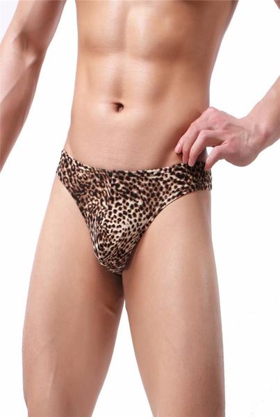 Underpants 2pcs sexy Leopard Print da uomo perizoni G Strings Bikini Slievi uomini Mintegne di rigonfiamento della biancheria di bulge mutandine gay jockstrap3200643