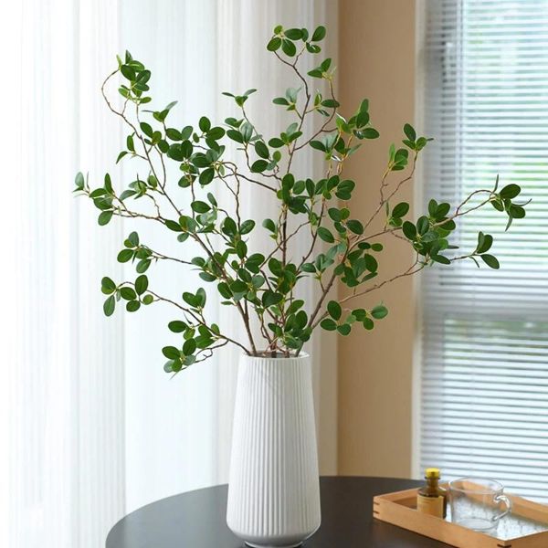 Dekorative Blumen Künstlicher Zweig mit Blatt Faux Ficus Zweige für Vase Füllstoff Zweig Biegbar Stick Shop Garden Office Home Decor