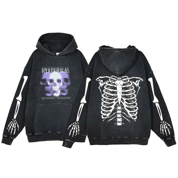 Mens Hoodiepickled Anime Hoodie Mashion Sports Sports Skeleton Skeleton Stampato inverno Abbigliamento stradali extra grandiosi y2k sciolti tiping top