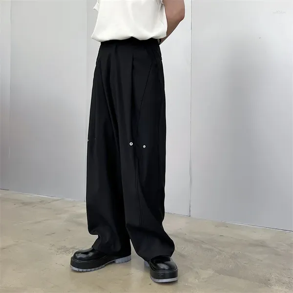 Pantaloni da uomo 2023 button e per le donne pantaloni scattano uomini dritti uomini streetwear alla moda per la moda casual pantalone maschio giapponese stile coreano