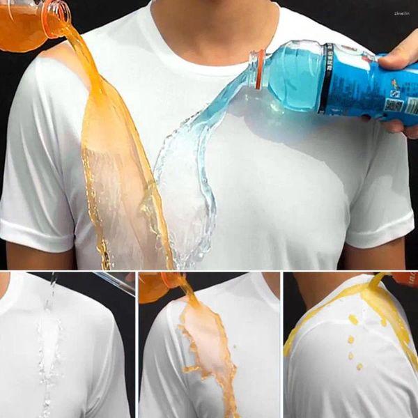 Magliette da uomo Creative idrofobiche creative anti-dirty impermeabile di colore Shirt a manicotto corto top a secco rapido top asciutto traspirante resistente