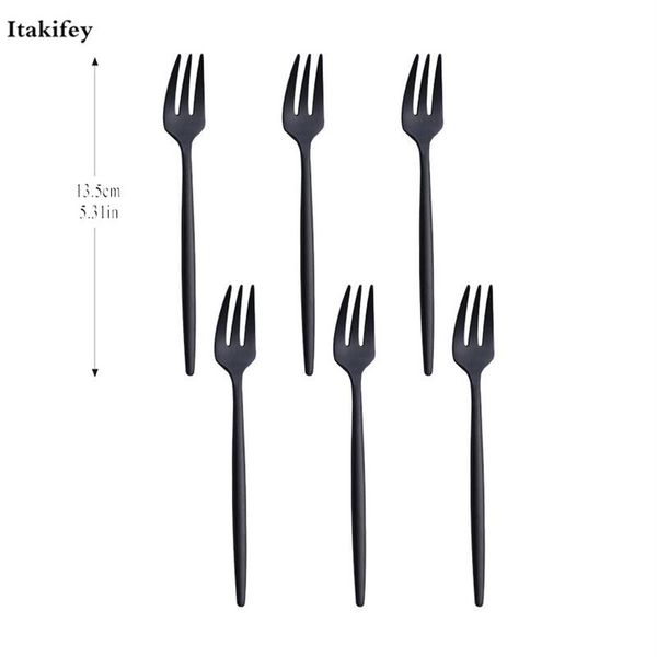 Fruta Fork Spoon Lnife Conjunto de aço inoxidável para sobremesa Red Small Tea Fork Rainbow Sobremes