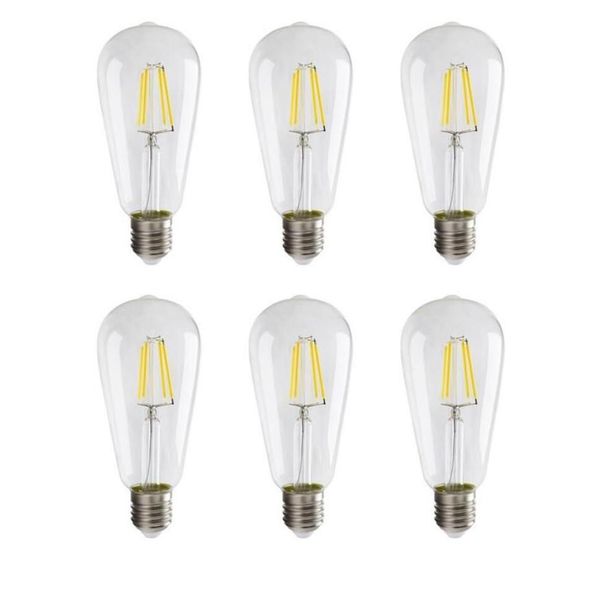 E27 ST64 LED-Glühbirnen Vintage LED-Filamentbirne Retro Lichter 2W 4W 6W 8W warmes weißes AC110-240V197M