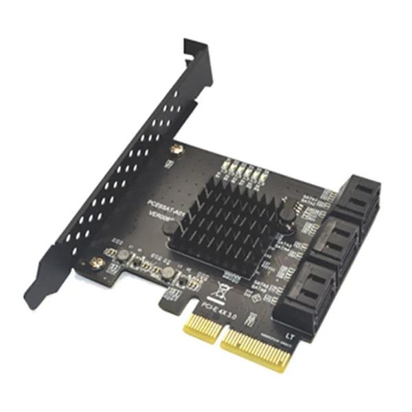 Conectores cabos pci e adaptador 6 portas sata 3.0 para expressar x4 cartão de expansão PCIE PCIE Controller