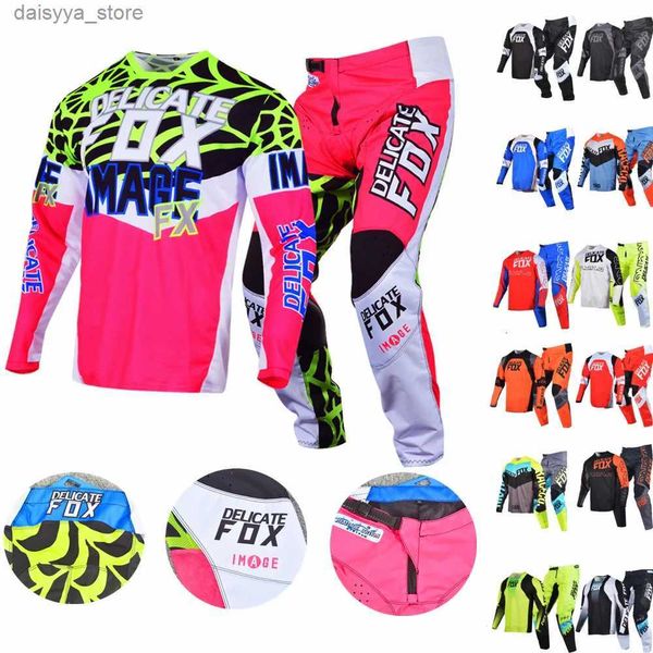 Cycling Trikotssee Set New Jersey Pants Gear Set Delicate Motocross Combo MX BMX Dirt Bike Suits ATV MTB Bicycle Offroad Cycling Enduro Kitsl231223