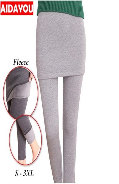 Rock Leggings Winter Fleece Nahtloses Ultra -weicher Stretchfleisch -Mischung Kälber koreanische Thermals Plus -Größe OUC902 Aidayou Y207583826