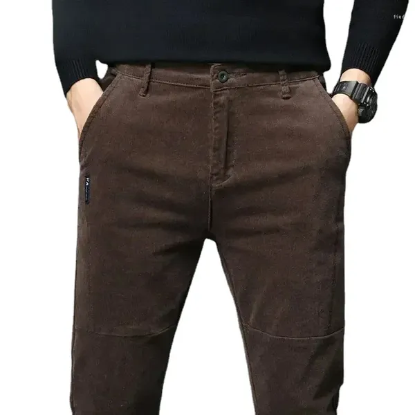 Pantaloni da uomo velluto a velluto a velluto inverno uomini caldi pantaloni di velluto elastico spessi affari casual