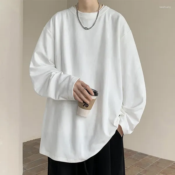 Erkekler Tişörtler -yuth Kış Y2K Street Giyim Polar Uzun Kollu Harajuku Kore Fashions Grafik T -Shirts 90s Vintage Giysileri