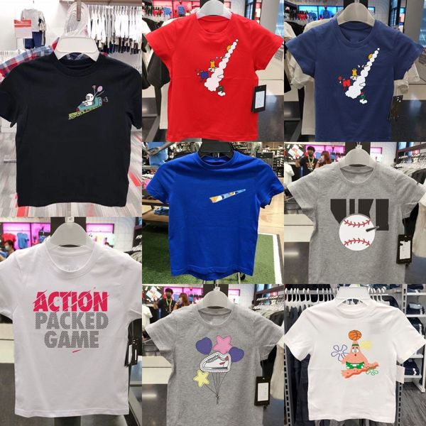 Детские футболки детские футболки для малышей одежду с коротким рукавом летний каракующий спортивный бренд логотип мальчики топ девушки детские молодежные буквы