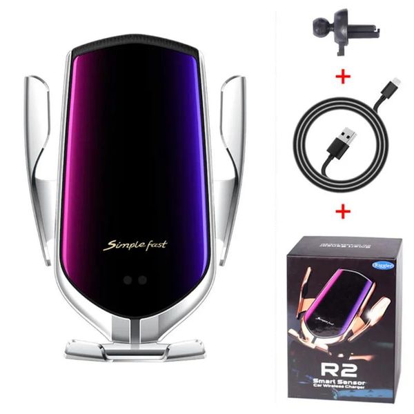 Ladegeräte Original R2 Qi Wireless Auto Ladegerät Automatische Klemme 10W Schnellladung HolderAldierbares Falthalter Stand Dock für iPhone 12 Mini