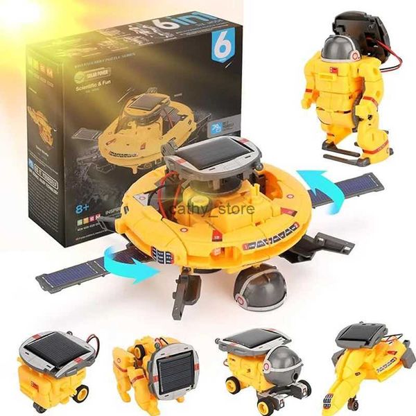 Suprimentos de brinquedos de Natal DIY 6 em 1 Robô Solar Carro Nave Espacial Brinquedos Tecnologia Kits Científicos Solaire Energia Gadgets Tecnológicos Brinquedo Científico BoysL231223