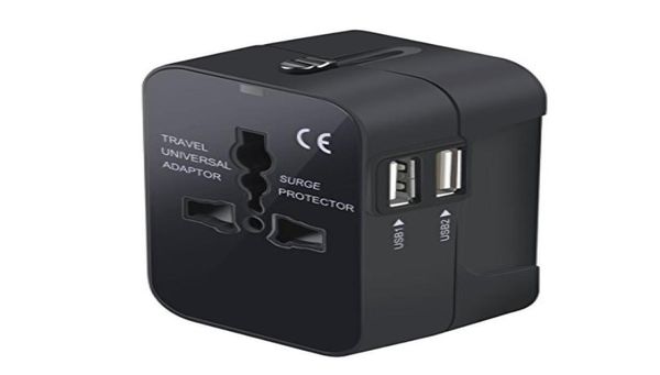 Convertitore Adapte da viaggio in tutto il mondo tutto in un caricatore universale per lotta per la spina elettrica a parete con doppia porta di ricarica USB2580139