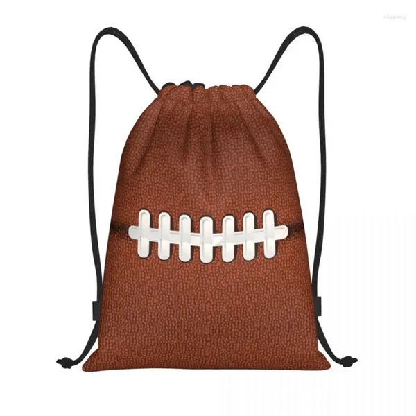 Bolsas de compras Rugby Ball Football Stitching Backpack Backpack Gym Bag para homens Mulheres treinando Sackpack
