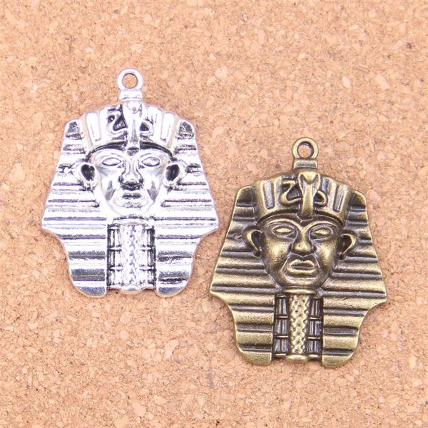 20pcs Antique prata de bronze egípcio rei egípcio tutkhamen encantos pendentes de colar de colar de colar