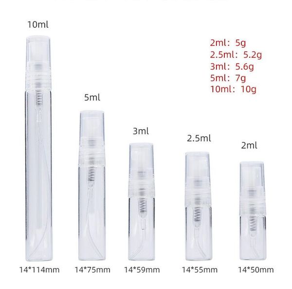 2ml 3ml 5ml 10ml Cam Sis Sprey Parfüm Şişesi Küçük Parfume Atomizizer Taşınabilir Seyahat Yoluna Beyaz Şişe Püskürtücü