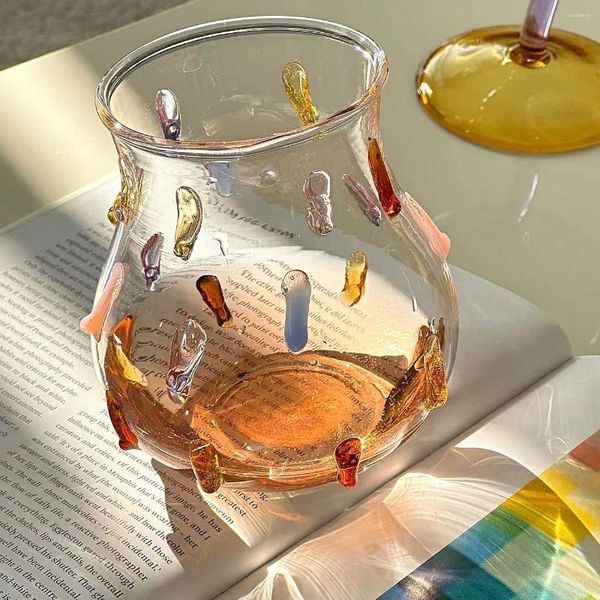 Weingläser kreativer Kunst Buntes Punktglas niedlicher Süßigkeitsbohnendruck Reduzierung der Tasse
