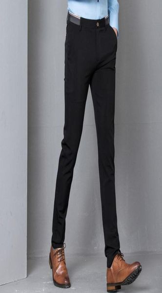 Schwarze Stretch dünne Kleiderhosen Männer Party Büro formelle Herrenanzug Bleistift Pant Business Slim Fit lässig männliche Hosen 6885438