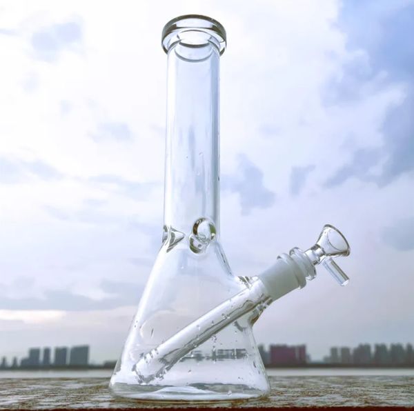 Glass Bong Hookahs bong da becher giunto di elefante spesso dritto con catcher classico fumatori di acqua