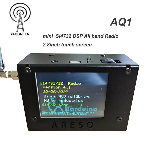 Connectors Yaogreenham T Портатив AQ1 SI4732 Чип All Band Radio DSP -приемник 2,8 дюйма Big Touch Ecrem