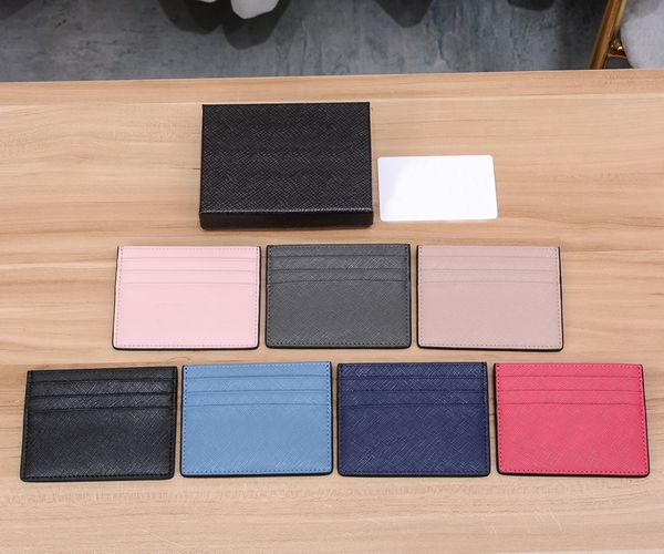 Modedesigner Kreditkartenhalter Unisex Pocket Wallet Slim Tote Bag Leder Dünne Einkaufstasche Designer Dust Bag Original Box