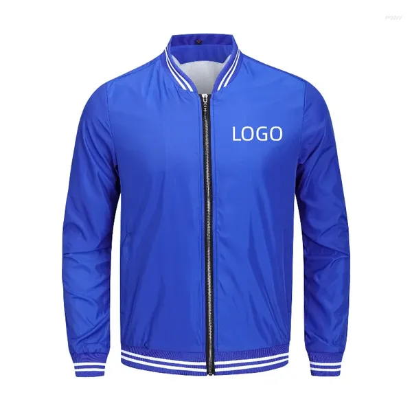 Jackets masculinos Spring Autumn Baseball Uniforme Nome personalizado logotipo impresso Jacket Outdoor Jacket, executando exercícios esportes turismo de campanha de camping