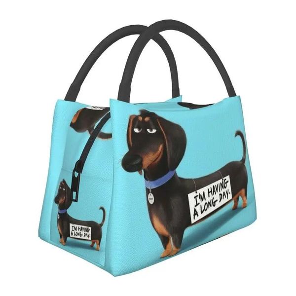 Bolsas Kawaii Dachshund Saco de bolsa de almoço isolada para salsicha de texugo de texugo