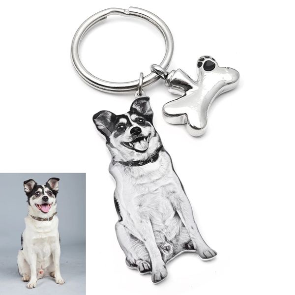 Regalo commemorativo per animali domestici personalizzati personalizzati dog dog keyring immagine ricordo cucciolo di cucciolo di ascetti urne crash cremazione clinico 231222 231222