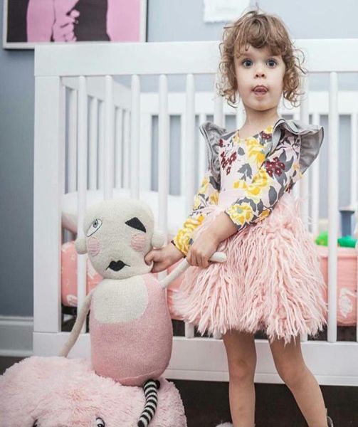 2018 INS Tutu -Rock Pink für Mädchen Faux Pelzrock für Hochzeitsfeier Kinder Prinzessin Rock Tüll flauschige kleine Baby Mädchen Pettiskirt W7185243