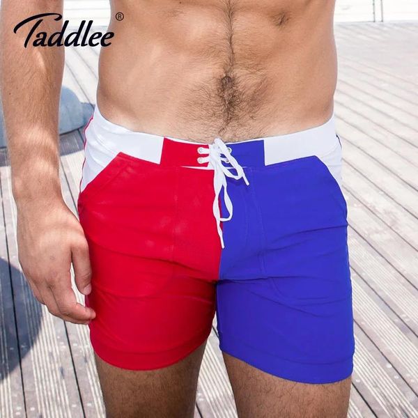 roupas de banho Taddlee Brand Sexy Swimwears Toits de banho Men Quick Dry Plus Tamanho grande xxl Basic Swimming Beach Board Shorts Boxer Pocket Pocket Pocket