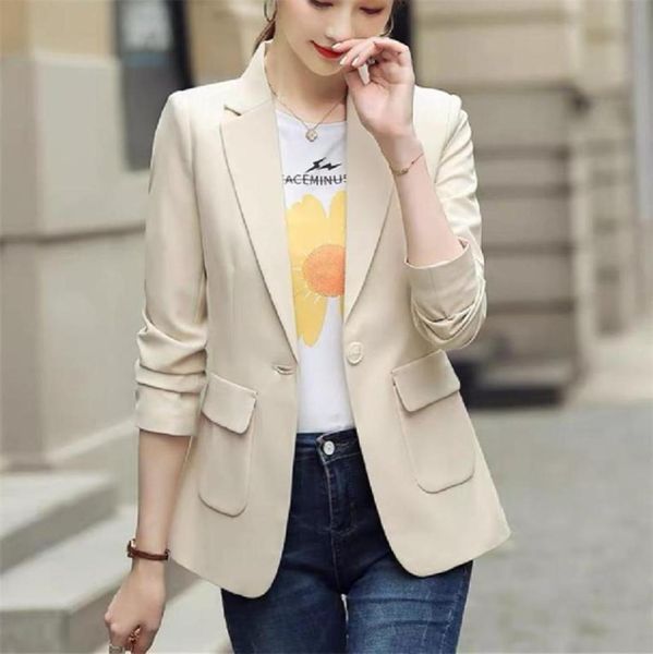 Herbst Pink Short Slim Business Blazers Coat Spring Casual Allmatch Women Jackets Retro Korea Arbeitsbüro Anzug Frauen 039S 7538436