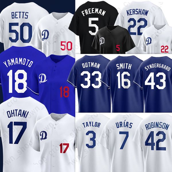 Shohei Ohtani Mookie Betts Jersey Yoshinobu Yamamoto Dodgers Clayton Kershaw Freddie Freeman James Outman Martinez Will Smith Mike Piazza Tyler Glasnow