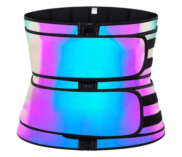 New Arrival Waist Trainer Latex Fabric Abdomen Tummy Shapewear With 9 Steelbones Strong Sculpting Slimming Body Shapers Sauna Sweat Belts6751212