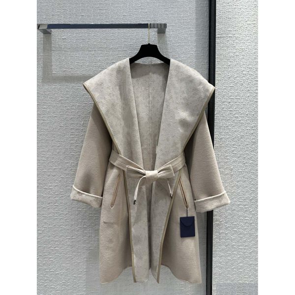 Womens Wool Mischungen Milan Runway 2023 Neue Herbst Wintern Hooded Long Sleeve Marke Same Style Coats Designer Tops 1128-2 Drop-Lieferung A DHFND