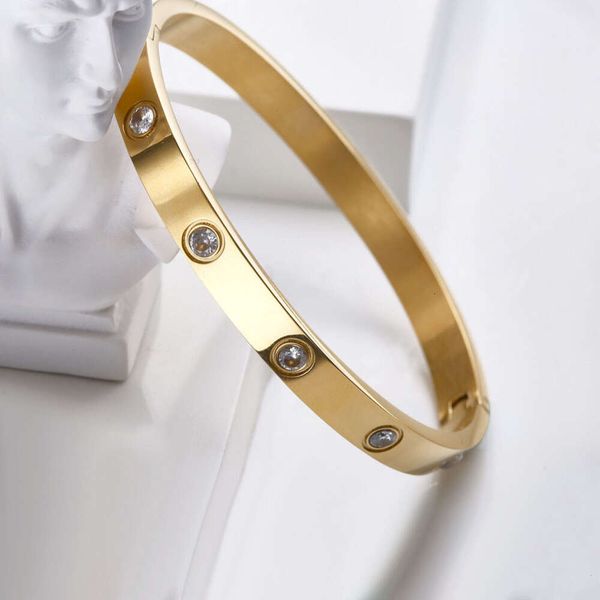 Luxus-Designer-Armband, ein Himmel voller Sterne, Verschluss, Zirkonia, Titan-Armband, lichtbeständig, mit Diamanten, Paar, Roségold-Armband, High-End-Armband