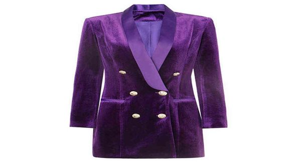 Blazer Женщины одеваются новый дизайн фиолетовый длинный темперамент офисные дамы весенний осенний пальто.