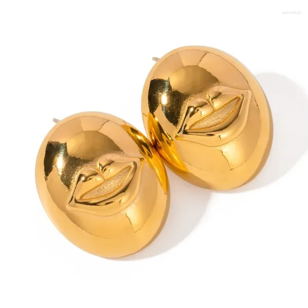 Orecchini a pennaglie Allme divertenti labbra metalliche grosse per donne unisex unisex 18k oro pvd in acciaio in acciaio di orecchino ovale impermeabile