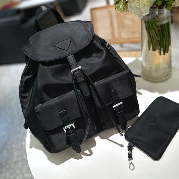 Men de luxo Nylon Backpack Style Designer Bags Totes Mulheres Pu Couro Bolsa de ombro Letra Zíper Mulheres Pursa de Compartimento Interior Ballets Messenger Crossbody Bag