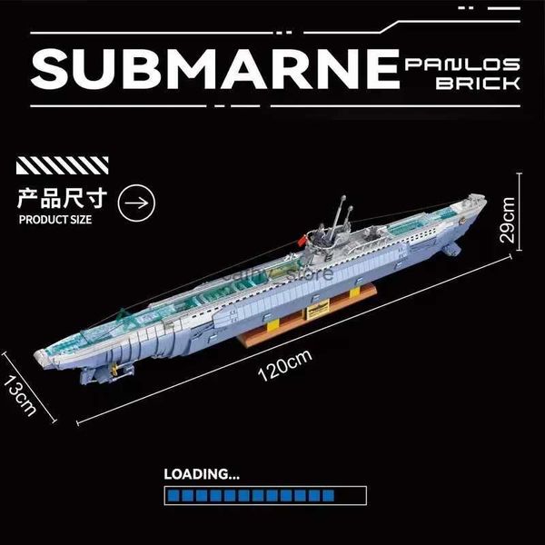 Blöcke MOC Bausteine VIIC U-552 U-boot Boot Modell Militär Serie DIY Ziegel Geburtstag Geschenk Schiff Sammlung Montieren SpielzeugL231223