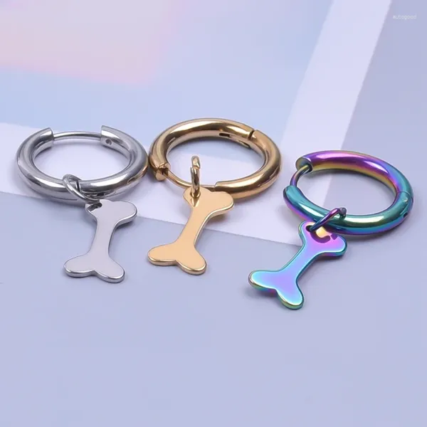 Brincos Dangle 1Pair/Lote Aço inoxidável Kawaii Bone Único feminino de moda fofa garanhão para meninos Piercing presentes