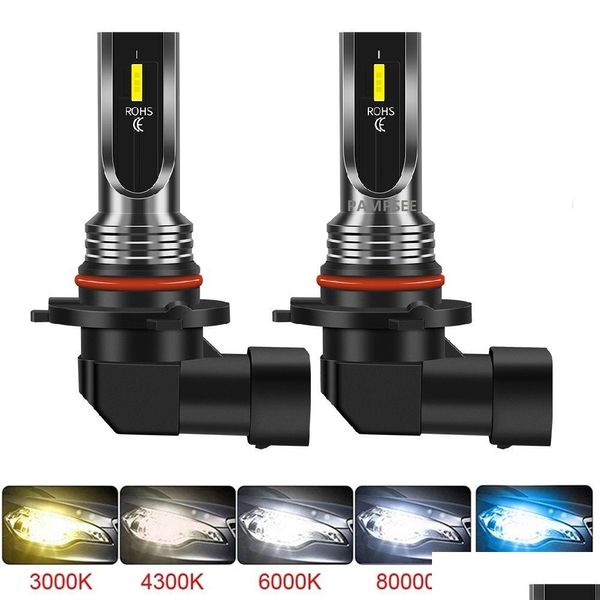 Autobirnen 2pcs H4 H7 H11 H10 Turbo LED -Scheinwerfer BBS 3000K 6000K PSX24W 9005 HB3 9006 HB4 H8 Lichter Mobile Fahrt Nebel Lampe Drop del Dh0an