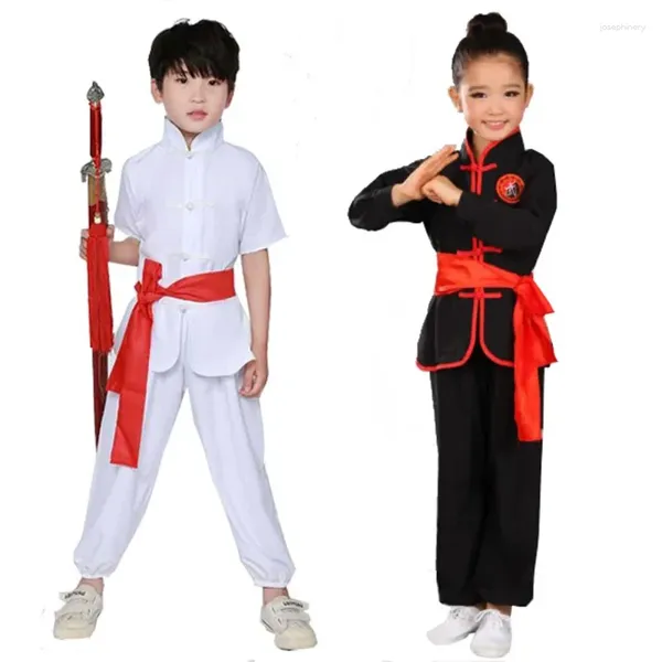 Stage desgaste infantil uniforme adulto roupas chinesas tradicionais para meninos meninas wushu traje de terno tai chi time de desempenho folclórico