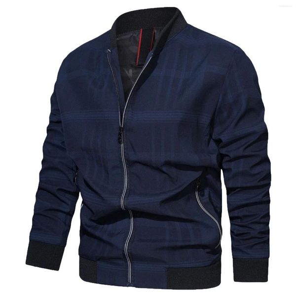 Jaquetas de jaquetas de jaquetas de jackets de inverno masculino outono stecollar casaco de manga longa zip homens para casacos impressão à prova de vento trabalho frio clima