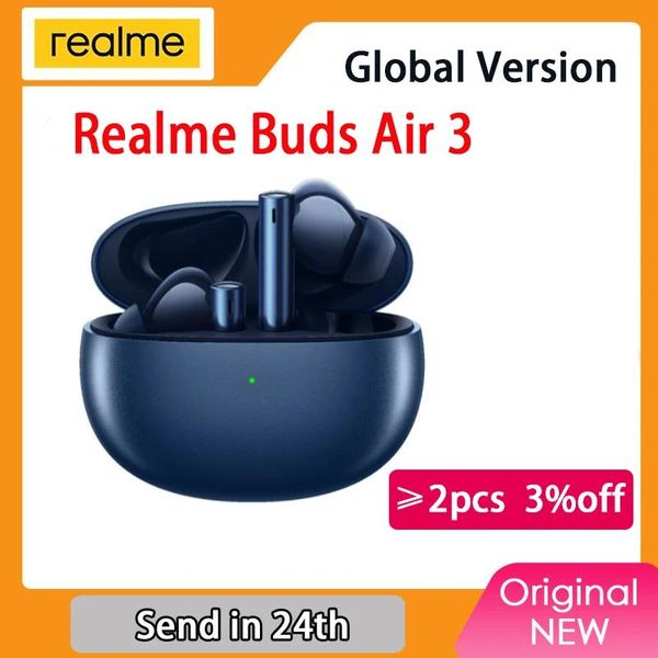 Kopfhörer Realme Buds Air 3 Kabelloser Kopfhörer, 42 dB aktive Geräuschunterdrückung, 546 mAh, massiver Akku, IPX5-wasserbeständiges Headset