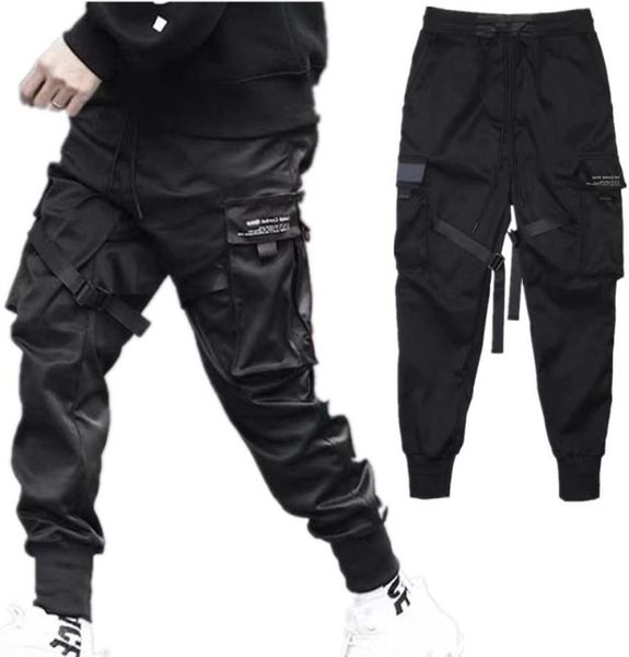 Hip Hop Boy Multipocket Elastic Taille Design Harem Pant Men Streetwear Punk Casual Hosen Jogger männlich tanzen schwarze Pant 201103131617