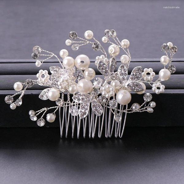 Clip per capelli Trendy Flower Crystal Pear Pettle Wedding Accessori da sposa Ornamenti Bride Bride Women Gioielli fatti a mano