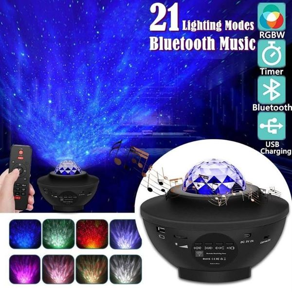 LED STAR Projector Night Light Galaxy Nova Projectureur Starry Night Lamba Okyanus Gökyüzü Müzik Bluetooth Konuşmacı Uzaktan Kontrol 235Z