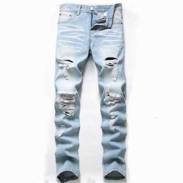 Jeans masculinos 2021 Autumn New Fashion Retro Hole Men calça