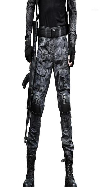 Pantaloni tattici da carico ginocchiera ginocchiera swat esercito camuflage abiti da campo combattimento pantalone woodland18626143