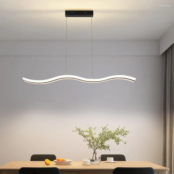 Kolye lambaları Modern LED LAMP Minimalist şerit avize Oturma Yemek Odası Mutfak Adası Ev Dekoru Asma Aydınlatma Fikstürü